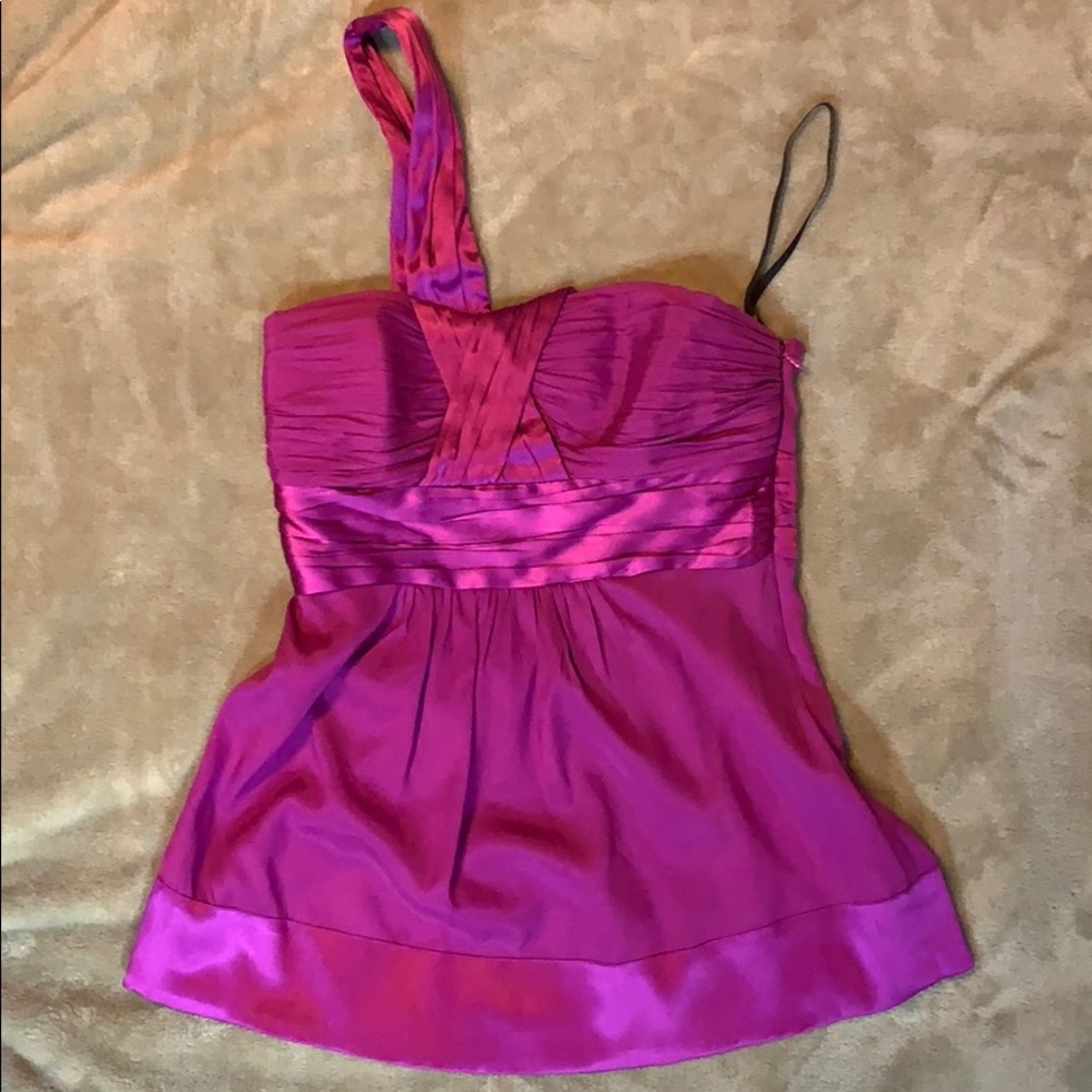 Bebe purple one shoulder tank top- no need for bra